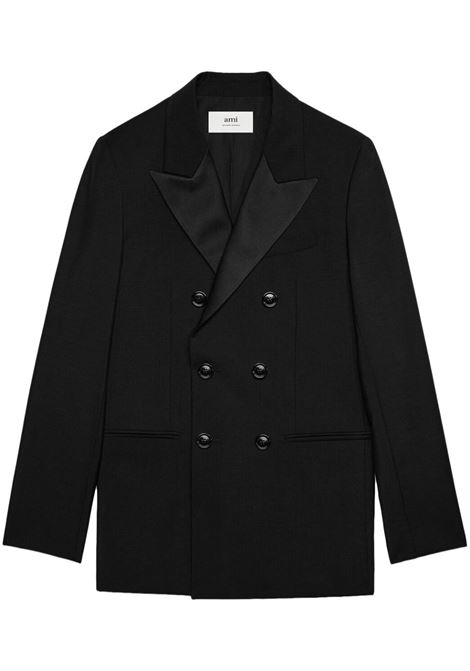 Black double-breasted blazer - men